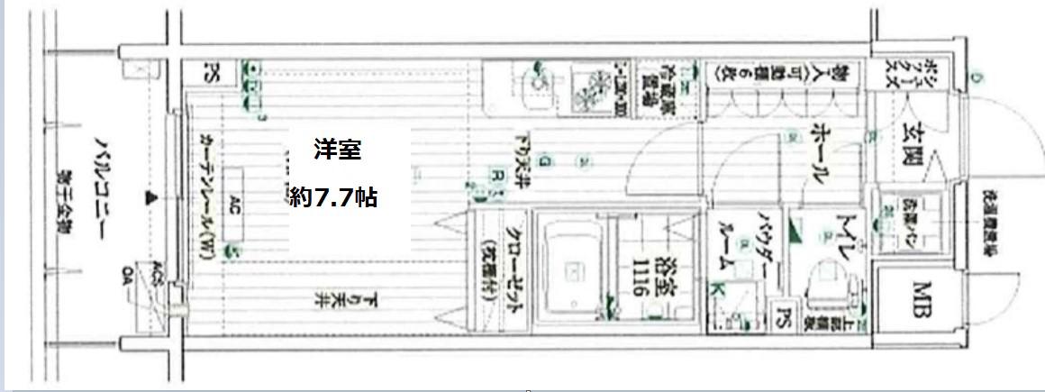アドバンス心斎橋グランガーデン(ワンルーム/11階)の間取り写真
