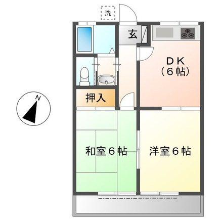 ハイツエスポワール(2DK/1階)の間取り写真