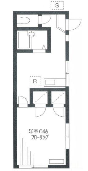 荏原ハイツ(1DK/1階)の間取り写真