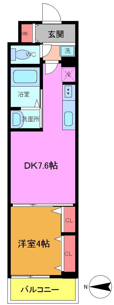 コルザKII(1DK/2階)の間取り写真