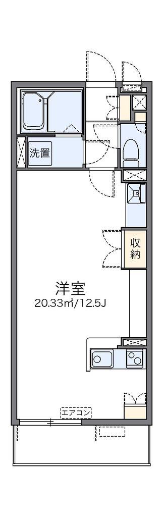 レオネクストエムフラッツ新里(ワンルーム/1階)の間取り写真