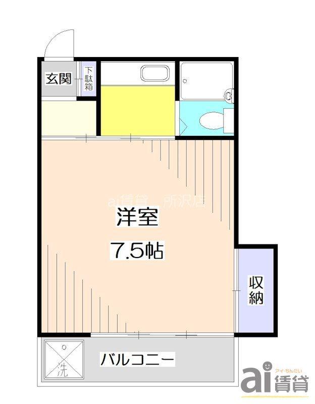 ハイムHT Ⅰ(1K/2階)の間取り写真