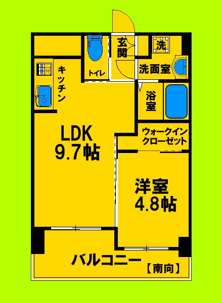 ノルデンハイム江坂スリー(1LDK/8階)の間取り写真