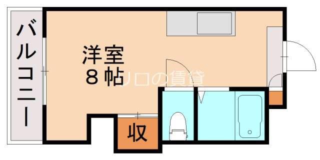 グリーンハイツ大浦(ワンルーム/2階)の間取り写真