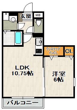 ベルビー宝塚(1LDK/1階)の間取り写真