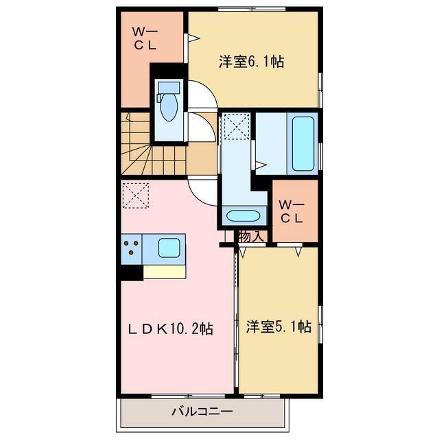 D-ROOMMG(2LDK/2階)の間取り写真