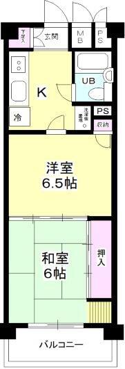 コープ野村花壇B棟(2K/4階)の間取り写真