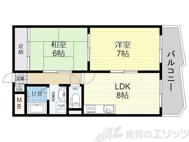 アメニティーオーク(2LDK/2階)の間取り写真