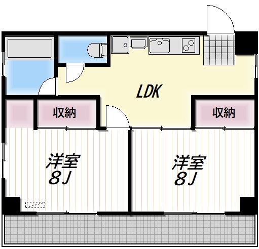 LUCA(2LDK/4階)の間取り写真
