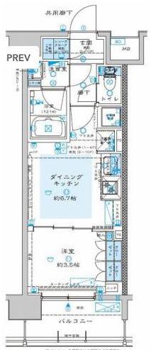 サンクレイドル川口並木(1DK/2階)の間取り写真