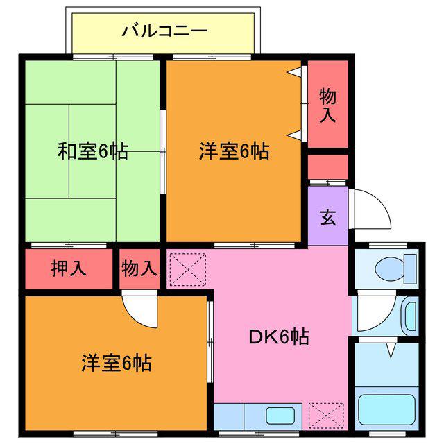 セジュールK I(3DK/1階)の間取り写真