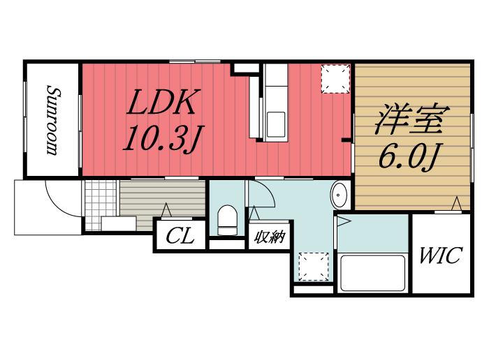 さくらグランディルI(1LDK/1階)の間取り写真
