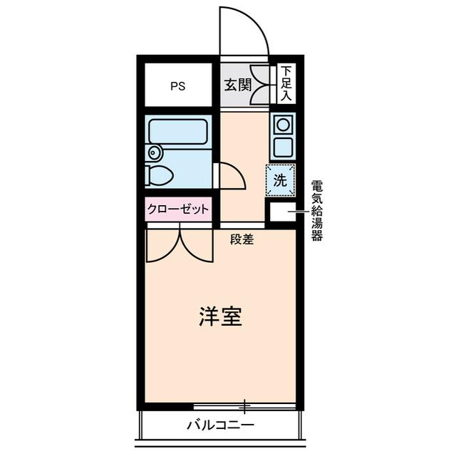 ペガサスマンション百合丘(1K/3階)の間取り写真