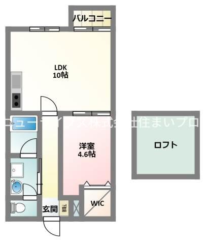 ラグリシーヌエフ(1LDK/2階)の間取り写真