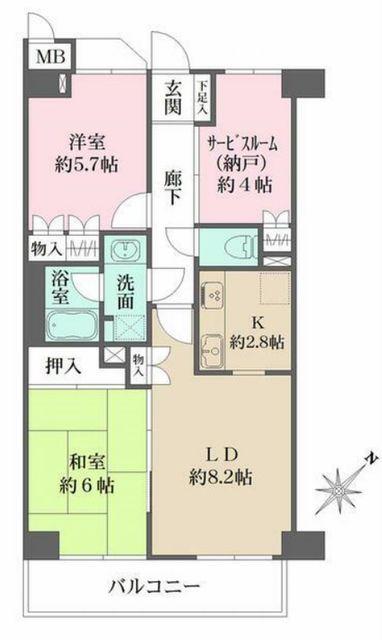 藤和シティホームズ荻窪駅前(3LDK/7階)の間取り写真