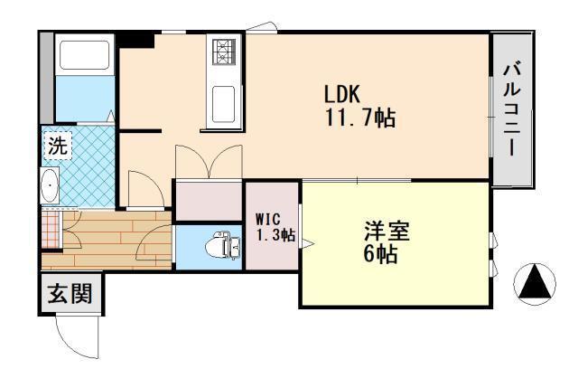 アセスーナ大森(1LDK/2階)の間取り写真