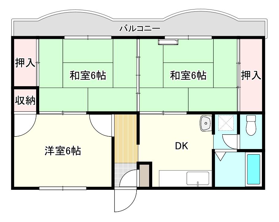 さくらマンション(3DK/2階)の間取り写真