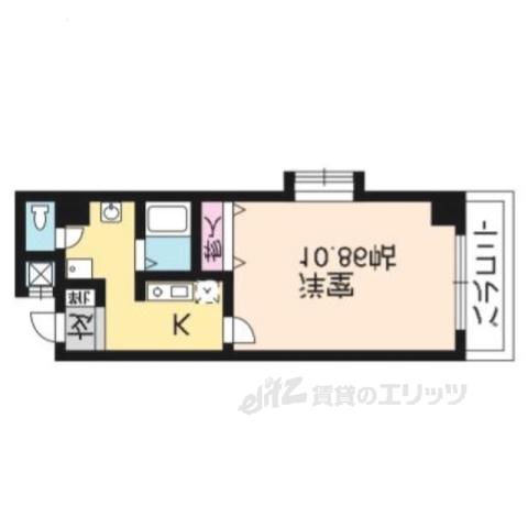 メディナ三条室町(1K/6階)の間取り写真