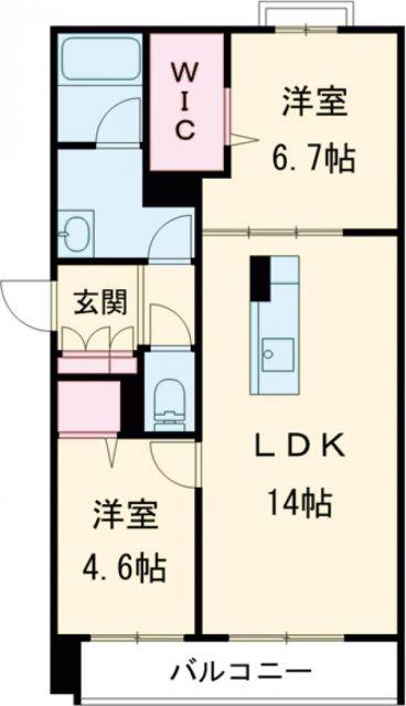 シャーメゾン藤崎宮(2LDK/3階)の間取り写真