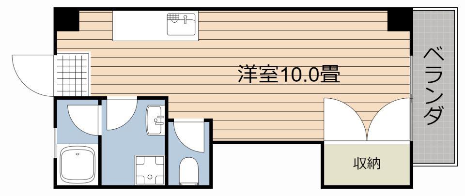 パレス鴨池(ワンルーム/2階)の間取り写真