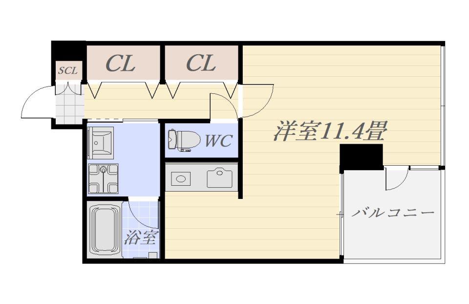 アークネスト高見馬場(ワンルーム/6階)の間取り写真