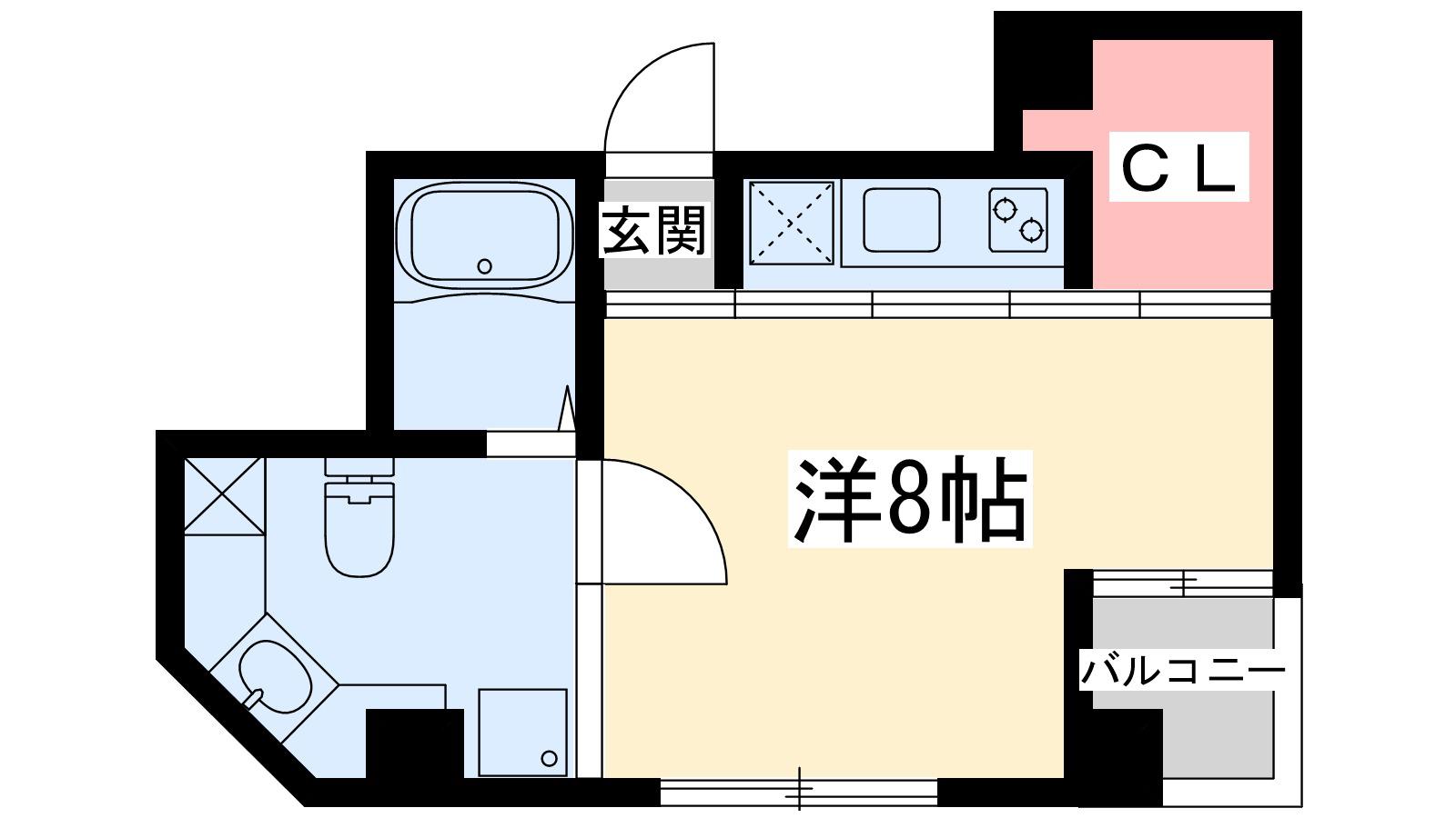 ベルグランデ新大阪(ワンルーム/4階)の間取り写真