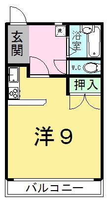 FUKUハイツ(1K/1階)の間取り写真