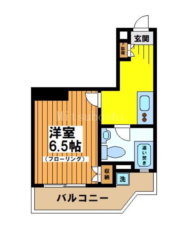 バラスト西原(1K/2階)の間取り写真