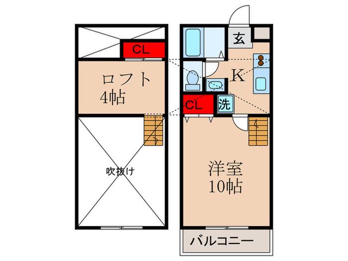 サンクチュアリ(1K/2階)の間取り写真