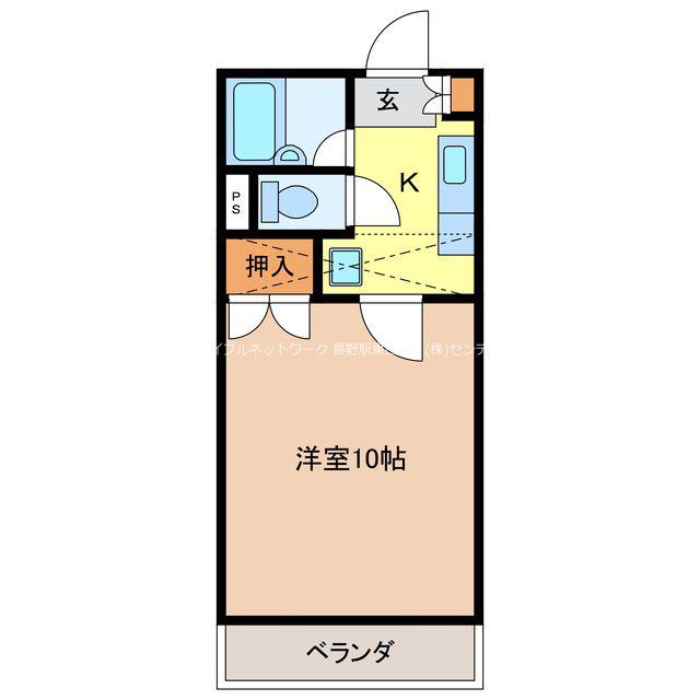ウイライブケイ(1K/2階)の間取り写真