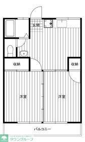 メゾンド藤(2DK/2階)の間取り写真
