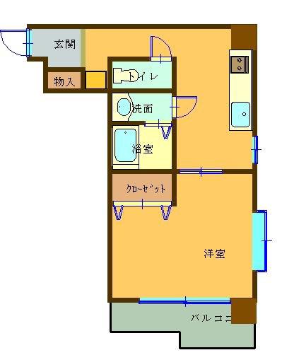 アルテッツア紺屋町(1DK/4階)の間取り写真