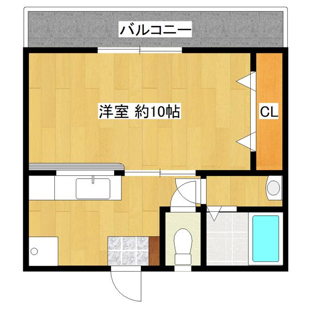 ジュネス駅東(1K/1階)の間取り写真
