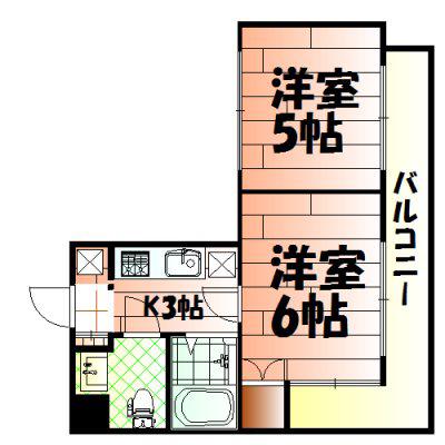 ロイヤルキャッスル(2K/7階)の間取り写真
