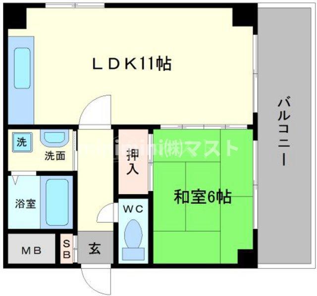 ラ・ドルチェ(1LDK/7階)の間取り写真