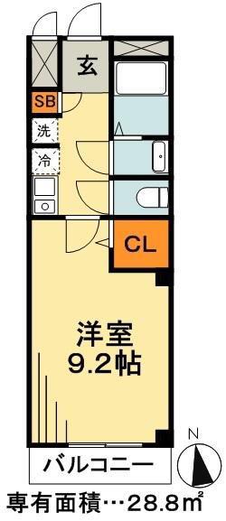 アンプルールフェールリリエンハイムII(1K/3階)の間取り写真