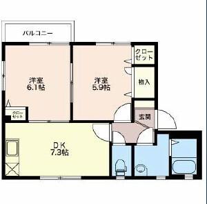 セントエルモス(2DK/2階)の間取り写真