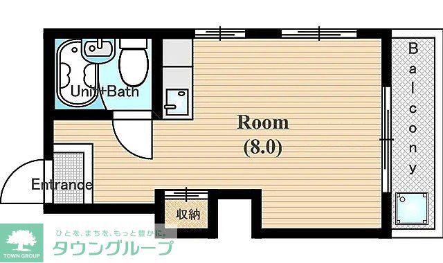 テラス前川(ワンルーム/2階)の間取り写真
