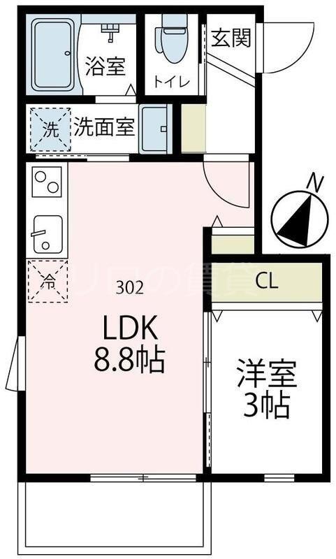 セントル ヴィラージュ(1LDK/3階)の間取り写真
