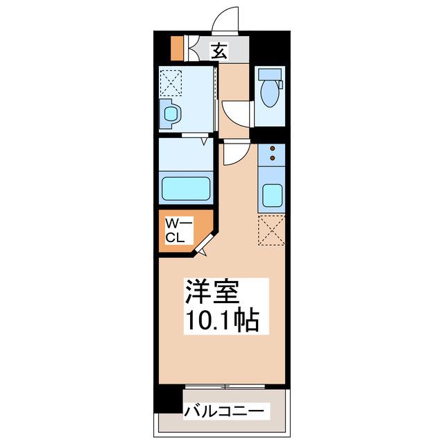 SQUARE坪井(ワンルーム/6階)の間取り写真