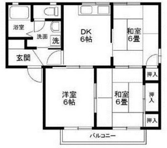 クレールふよう(3DK/1階)の間取り写真