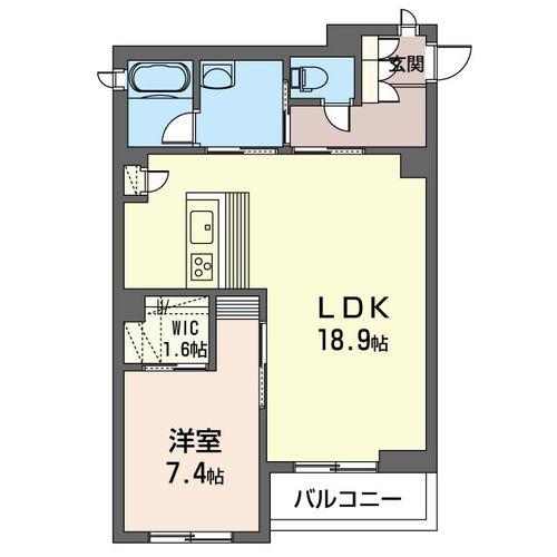 ドリーミオ ミヤビ(1LDK/3階)の間取り写真