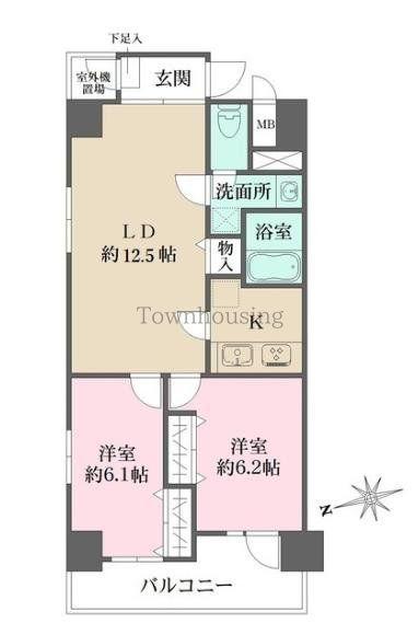 パークフラッツ日本橋馬喰町(2LDK/8階)の間取り写真