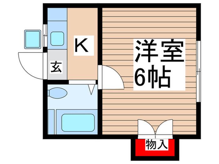 サンライズ湊(1K/1階)の間取り写真