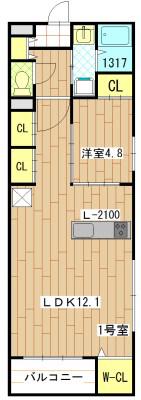 プロスペクト・テラス日吉(1LDK/1階)の間取り写真