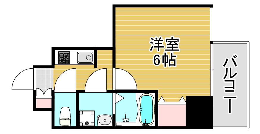 RIDGE姫島(1K/4階)の間取り写真