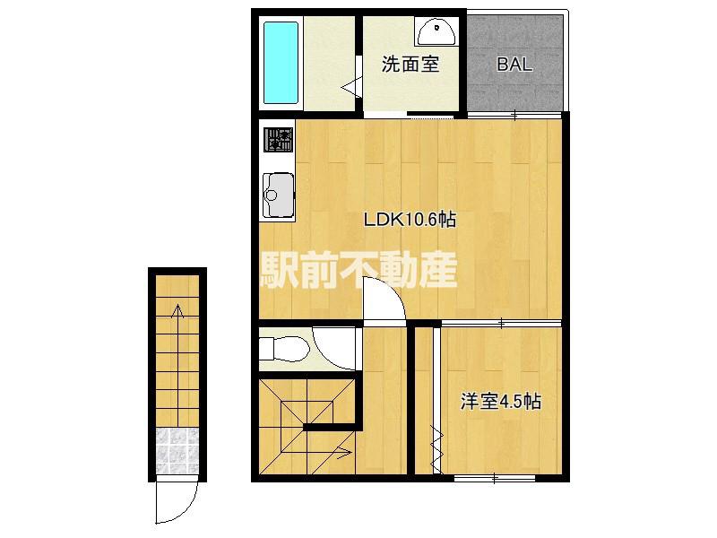 GRAN・A合川町(1LDK/2階)の間取り写真