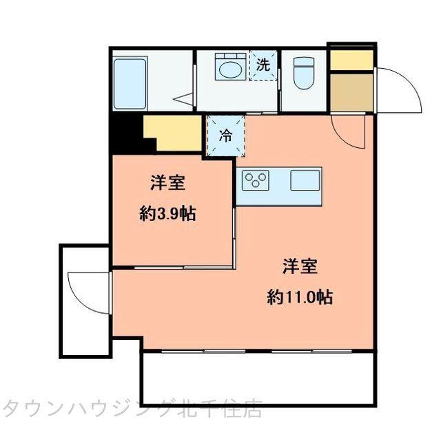 レガリス北千住(1LDK/7階)の間取り写真