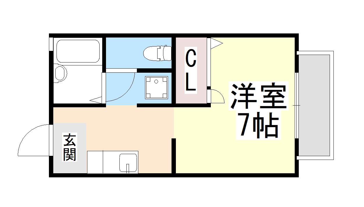 TAMAグラードA(1K/1階)の間取り写真