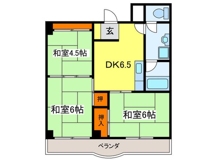 ストーク中島(3DK/6階)の間取り写真
